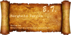 Berghold Tercia névjegykártya